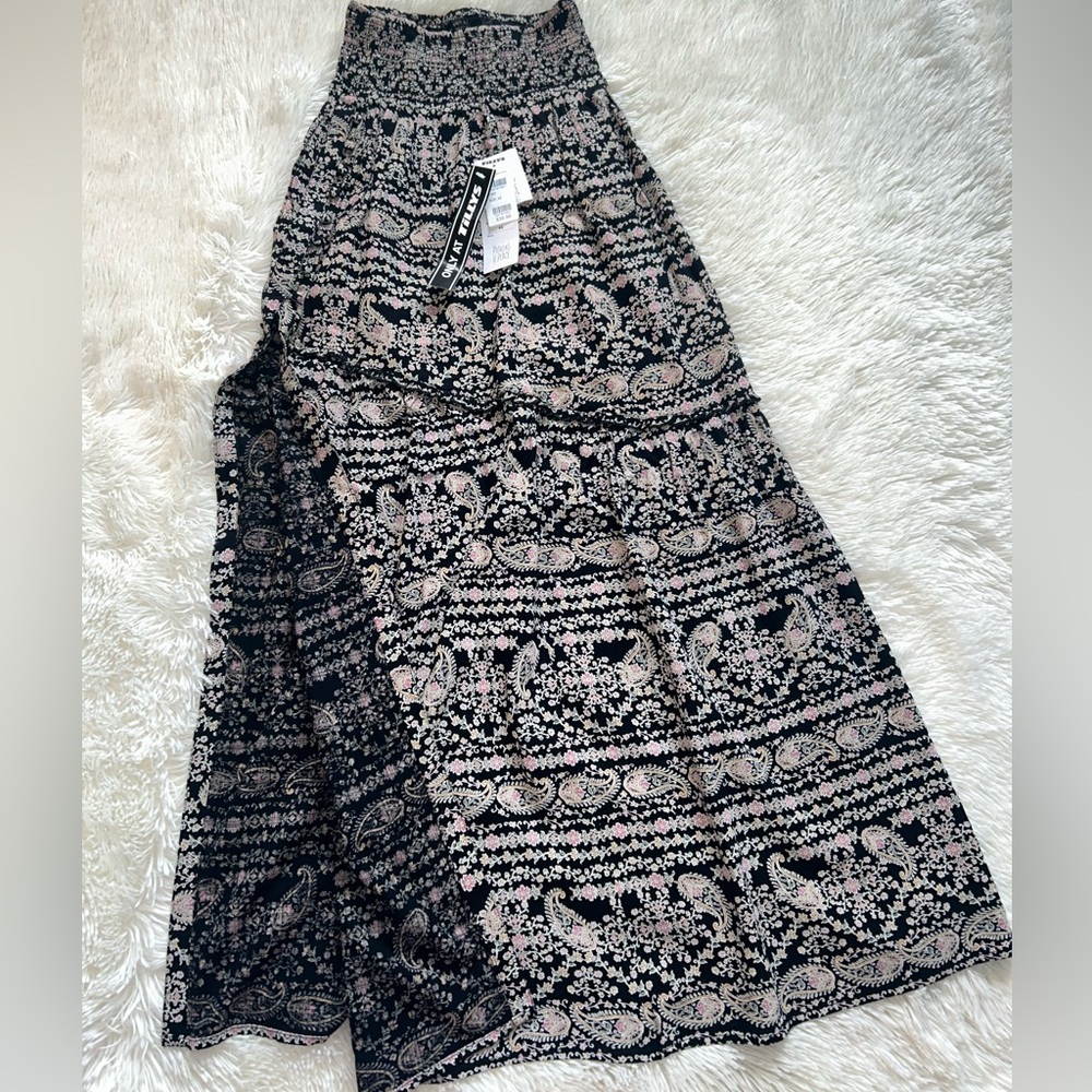 Patrons of Peace Black and White Maxi A-Line Skirt with Slit